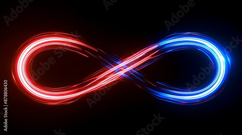 abstract background with glowing infinity lines, infinity symbol