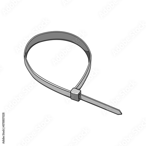 zip cable ties cartoon. nylon wrap, bundle wire, color electrician zip cable ties sign. isolated symbol vector illustration