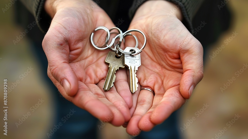Unity in Ownership - Hands of a Couple Holding Keys Symbolizing Commitment to New Home Unity in Ownership - Hands of a Couple Holding Keys Symbolizing Commitment to New Home