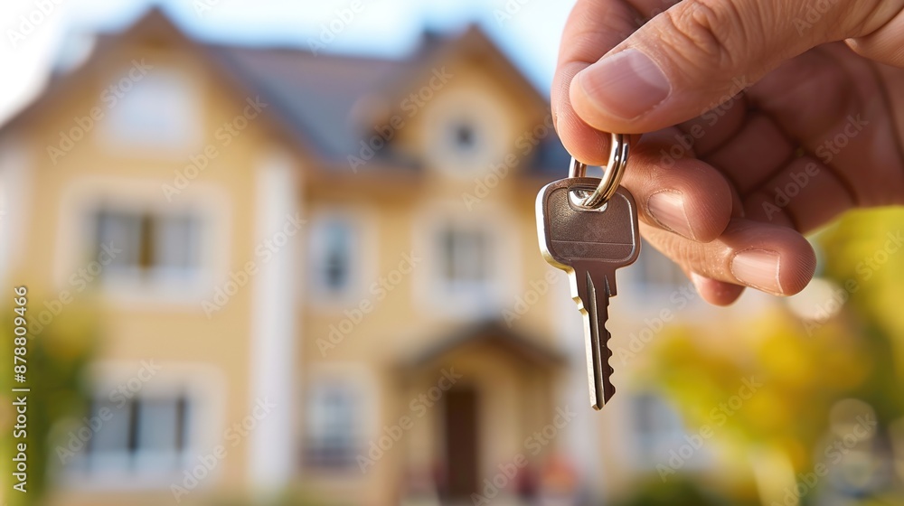 New Beginnings - Close-up of a Hand Turning Key in Lock with Blurred Background of House for Moving into New Residence New Beginnings - Close-up of a Hand Turning Key in Lock with Blurred Background of House for Moving into New Residence