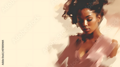 Woman in a blush pink top, thoughtful expression.
