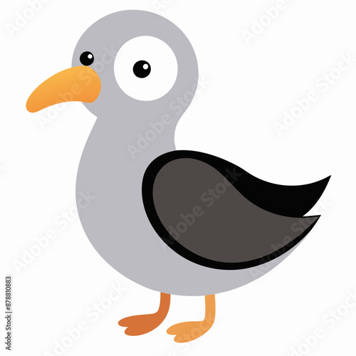 Create a Full Image of Cute Albatross Clipart in White Background | Vector Illustration