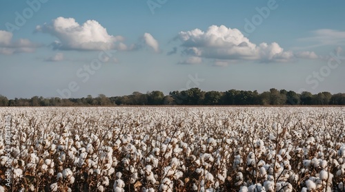Concept photo of cotton field with space for text, wallpaper