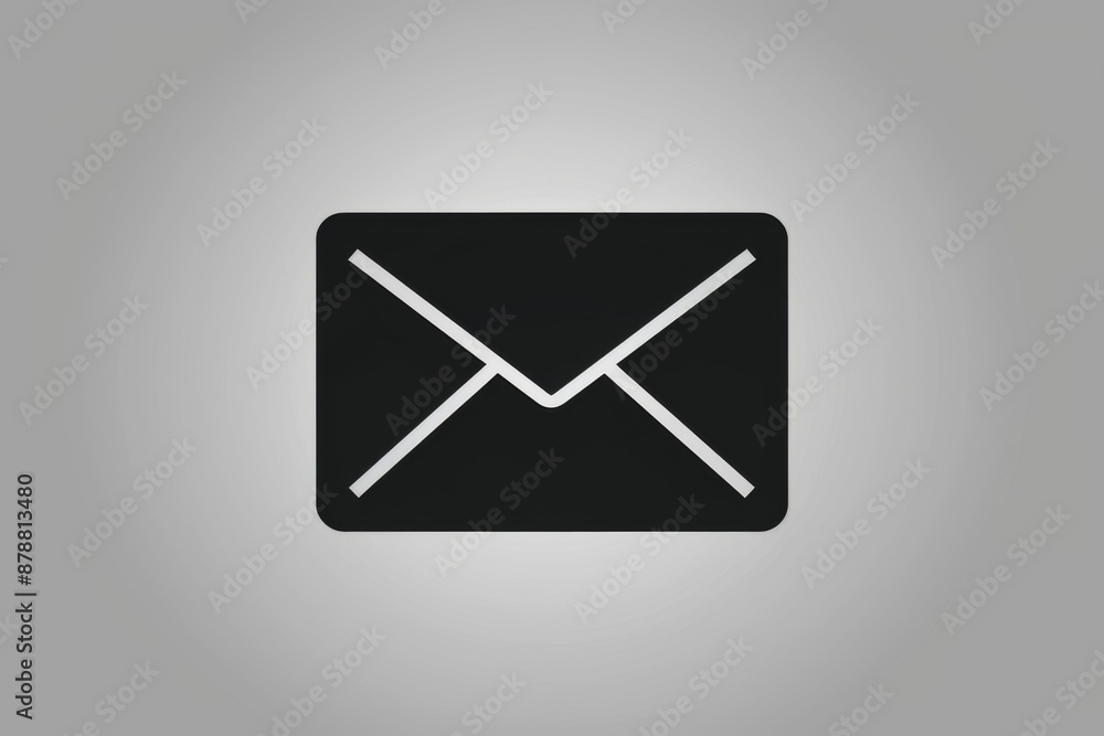 Silhouette of an Email Envelope: Classic Elegance in Neutral Gray Silhouette of an Email Envelope: Classic Elegance in Neutral Gray