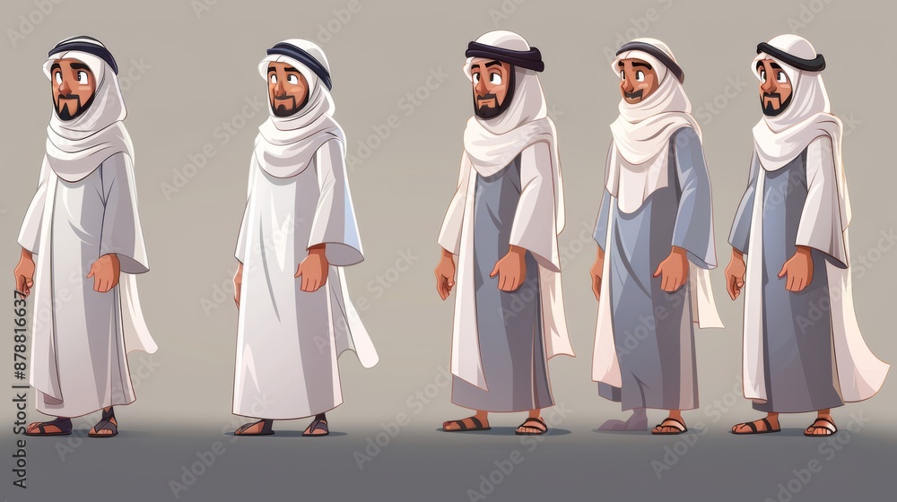 With the Arab Muslim Man Character Constructor Kit, you can create an animated Arab Muslim man with different facial expressions, body parts, and business accessories. With the Arab Muslim Man Character Constructor Kit, you can create an animated Arab Muslim man with different facial expressions, body parts, and business accessories.