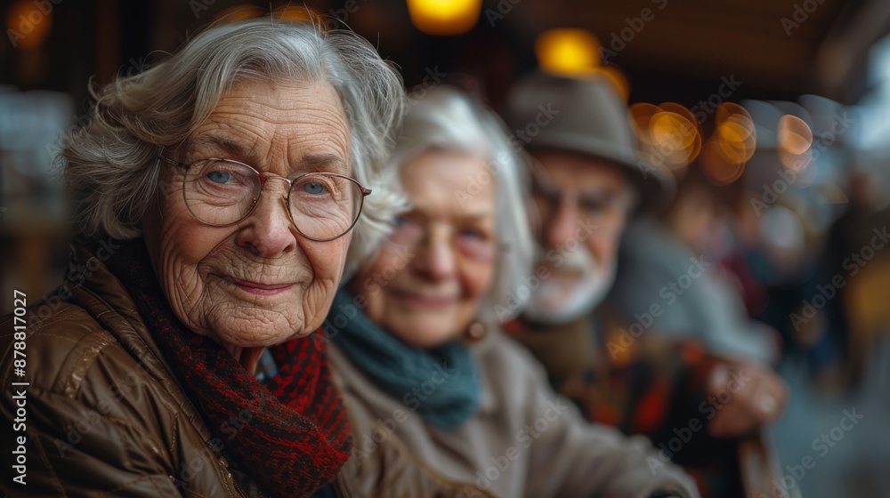 A group of elderly people are playing cards. A group of elderly people are playing cards.