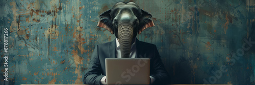 The Elephantine Businessman Works From Home photo