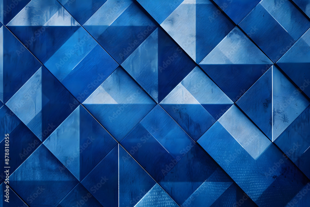 pretty abstract blue background with diamond squares and triangle ...