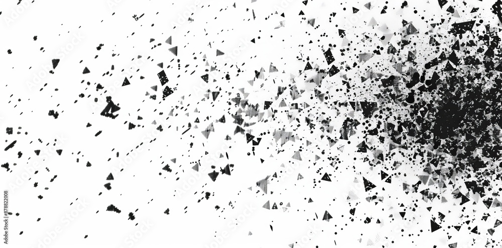 Obraz premium Modern abstract black fading pixel square pattern isolated on white background