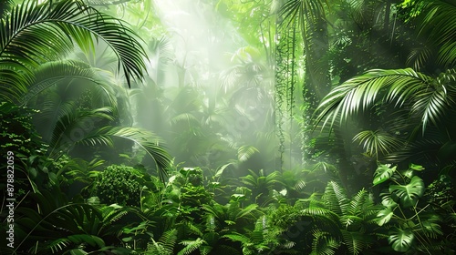 Tropical_rainforest._Green_and_misty.Generative Ai Image. © SazzadurRahaman
