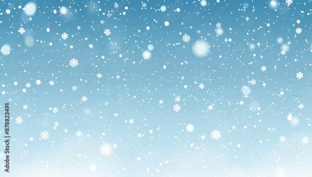 The illustration depicts white dots of varying sizes scattered across a solid pastel blue background, resembling snow gently falling The illustration depicts white dots of varying sizes scattered across a solid pastel blue background, resembling snow gently falling