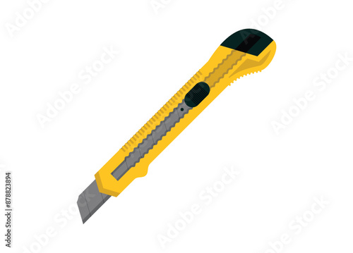 Cutter knife. Simple flat illustration.