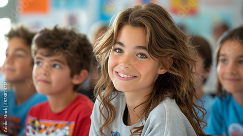 Engaged and happy students in the classroom