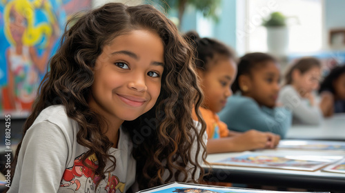 Engaged and happy students in the classroom