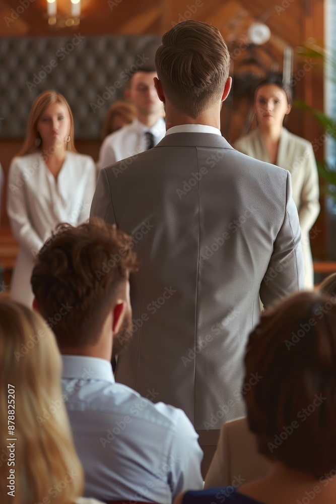 Professionals engaged in knowledge acquisition at conference, showing attentiveness and focus Professionals engaged in knowledge acquisition at conference, showing attentiveness and focus