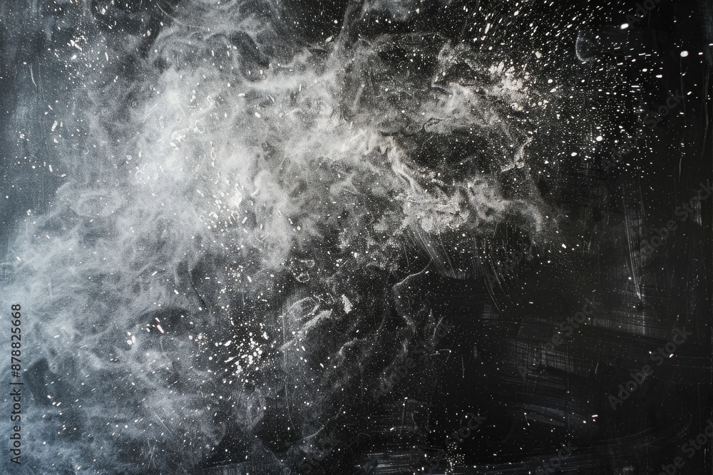 White dust and scratches on black background overlays. White dust and scratches on black background overlays.