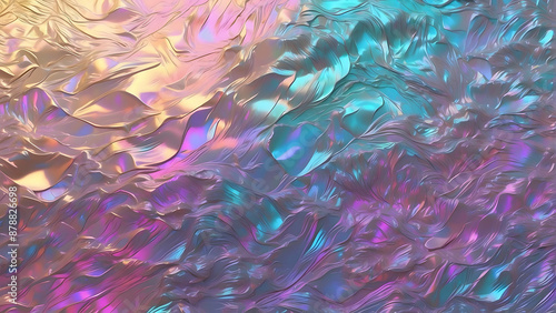 Iridescent textures with flowing metallic colors