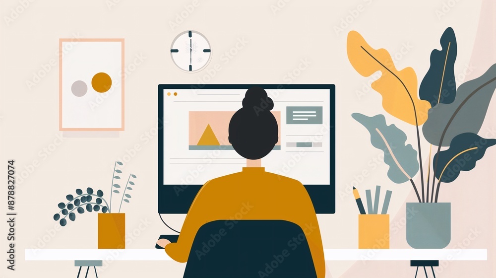 A person adjusting their webcam for a virtual meeting A person adjusting their webcam for a virtual meeting