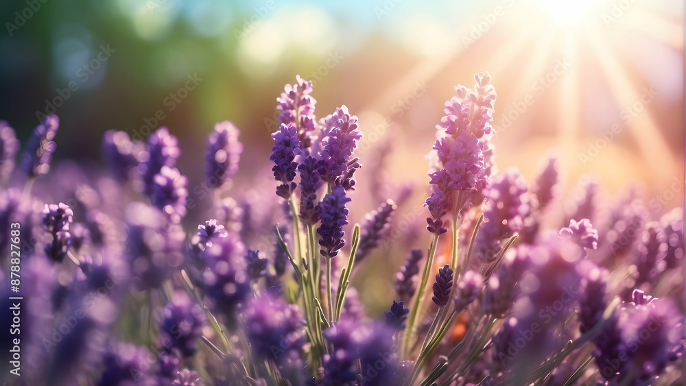 Lavender field bathed in sunlight Lavender field bathed in sunlight