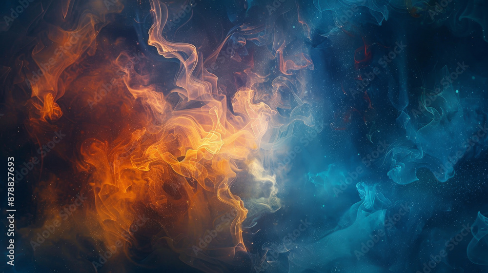 Fototapeta premium Abstract background with colorful nebula and stars in space, concept of universe and science fiction world