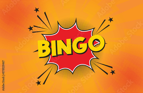 background bingo pop art cartoon comic book design template