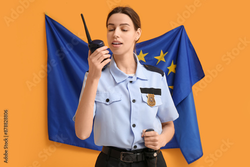 Female police officer with ...