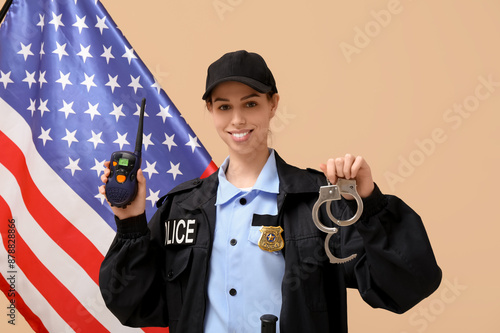Female police officer with ...
