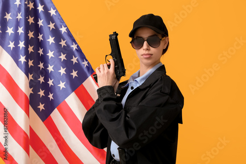 Female police officer with ...