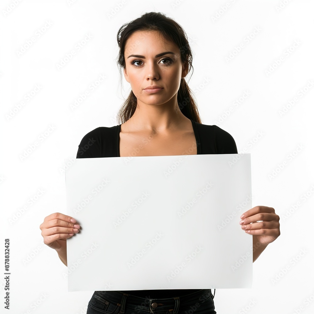 Young_woman_holding_a_blank_sign_with_space_for_copy_on_a_white_isolated_background Young_woman_holding_a_blank_sign_with_space_for_copy_on_a_white_isolated_background