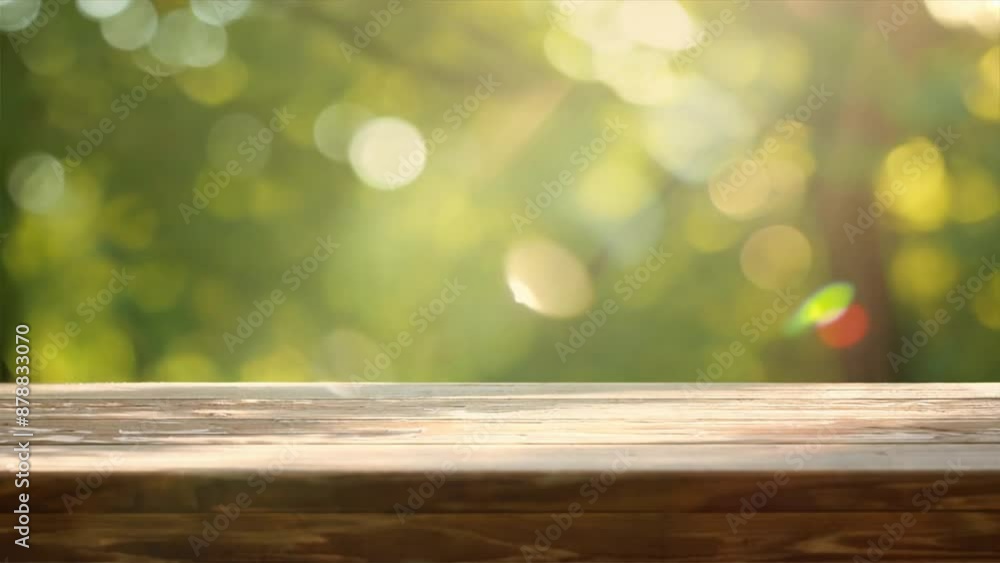 Nature background and table wood for product display template, Empty wooden table and sack tablecloth over blur green tree at park, garden outdoor with bokeh light background Nature background and table wood for product display template, Empty wooden table and sack tablecloth over blur green tree at park, garden outdoor with bokeh light background