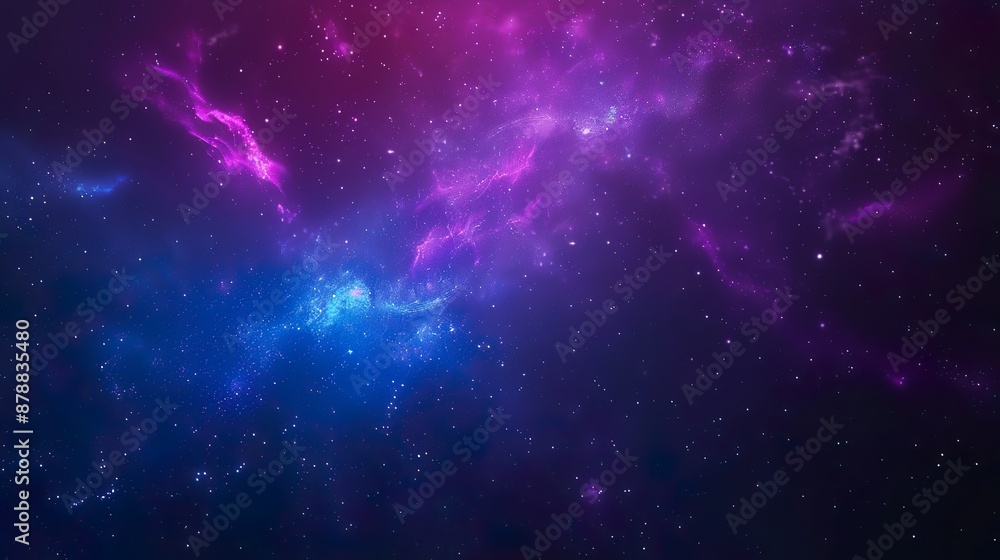 Fototapeta premium Radiant Purple and Pink Nebula with Twinkling Stars in Space