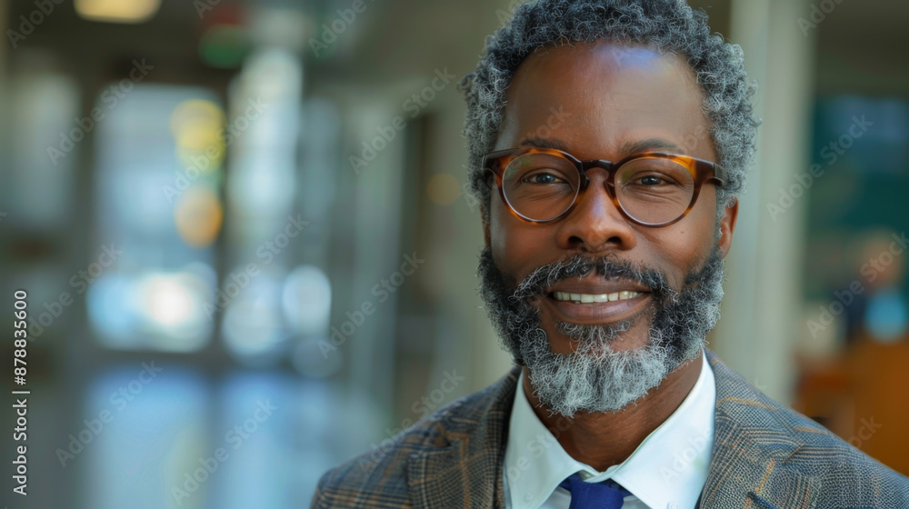 Portrait of a smiling middle-aged professional man wearing glasses, dressed in a suit and tie, with a blurred background. Portrait of a smiling middle-aged professional man wearing glasses, dressed in a suit and tie, with a blurred background.