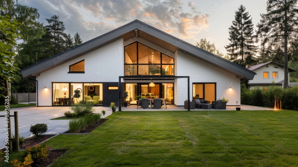 Modern Home with Copy Space. Exterior design architecture. Modern Home with Copy Space. Exterior design architecture.