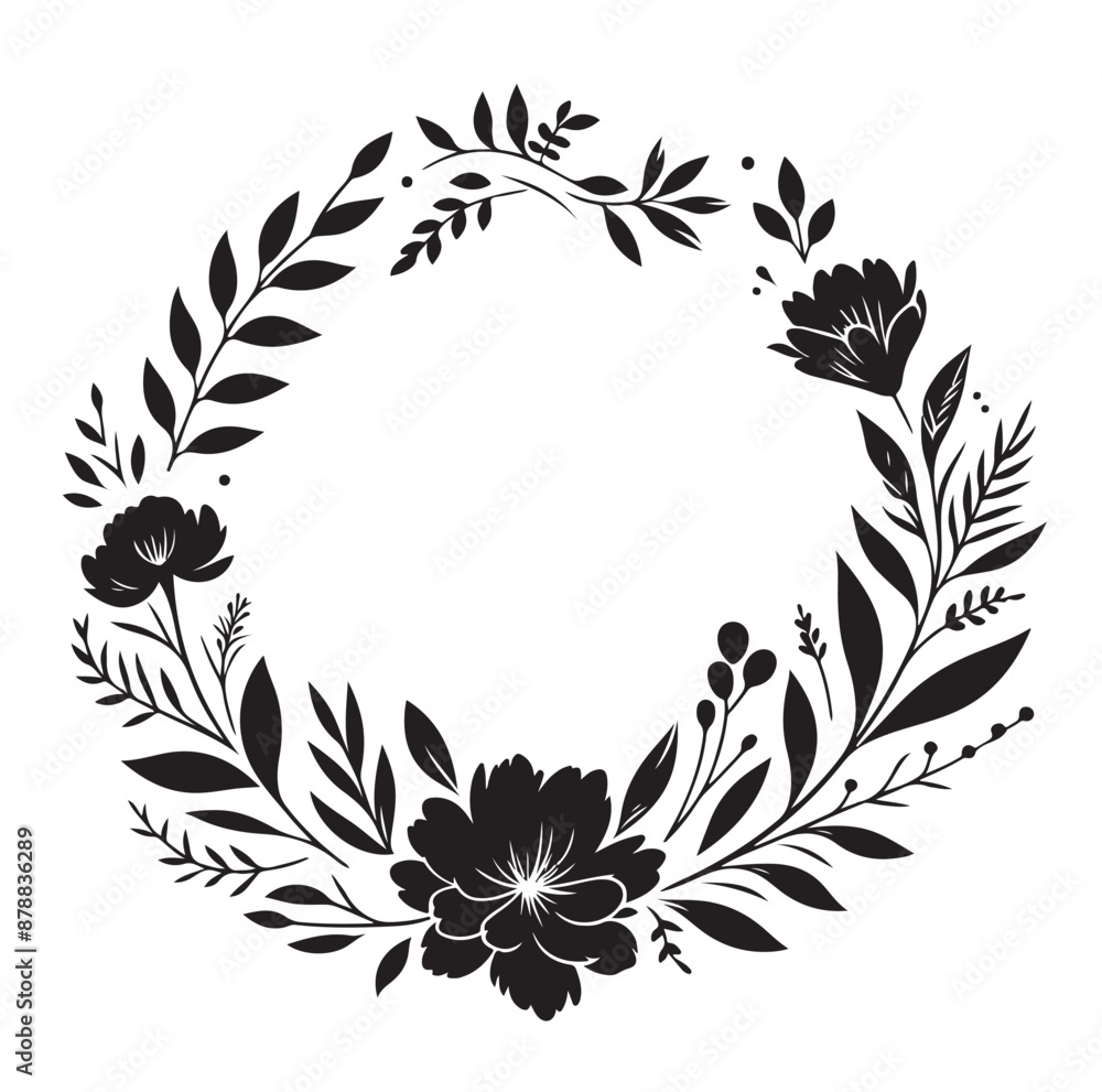 Floral Circle Frame Vector Set vector illustration Floral Circle Frame Vector Set vector illustration