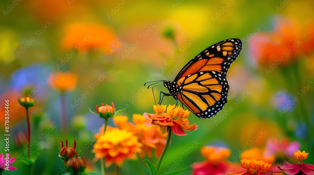Fototapeta premium Generate an image of a monarch butterfly on a flower