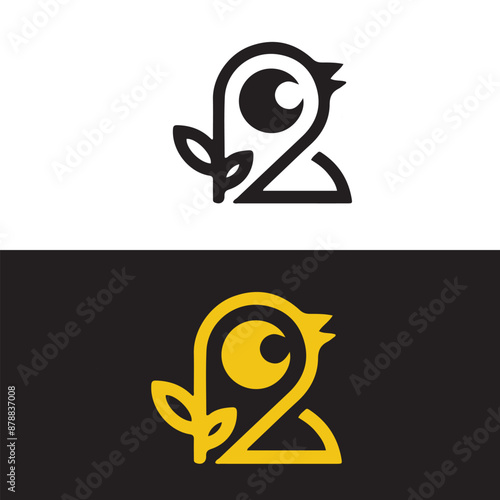 Modern Bird Vector Silhouette Logos and Elegant Bird Vector Silhouette Logo photo