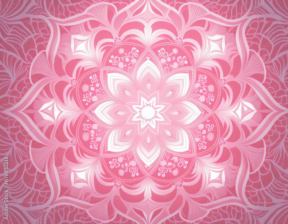 Pink and white kaleidoscope image Pink and white kaleidoscope image