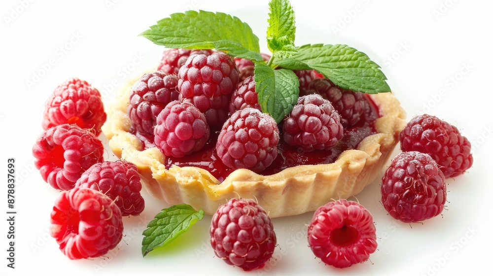 Fresh Raspberry Tart with Mint