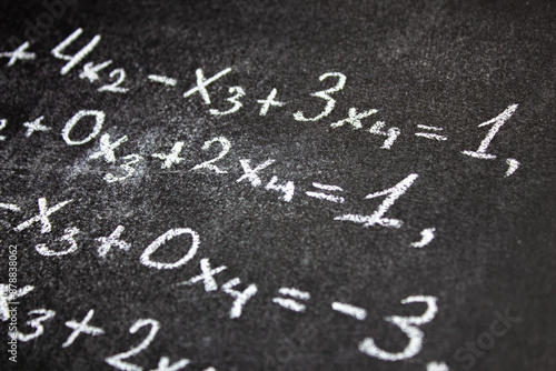 Photography Algebra equation on chalk board