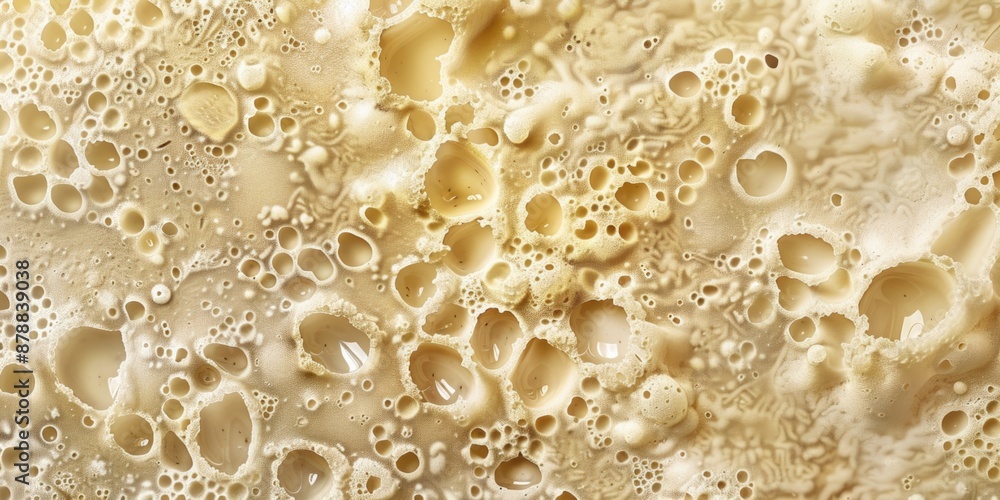 A close-up shot of a mixture of various liquids with different textures and colors