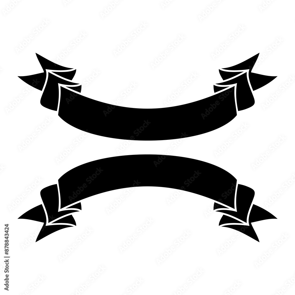 Obraz premium black line art ribbon vector file, can be used for your design, isolated on white background