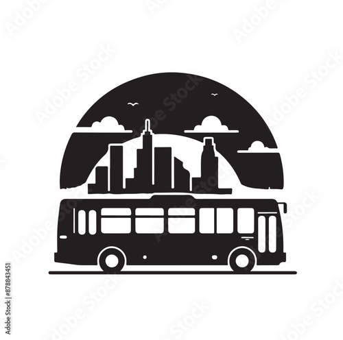 bus vector silhouette illustration