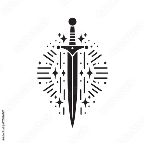 set of swords silhouettes vector illustration