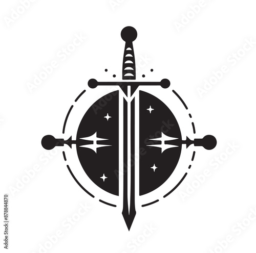 set of swords silhouettes vector illustration