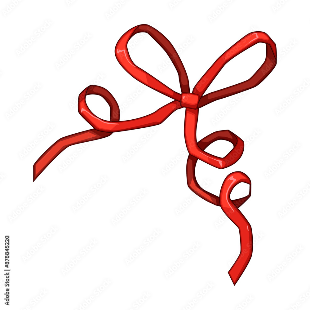 card red bow ribbon cartoon. satin birthday, silk wrap, valentine festive card red bow ribbon sign. isolated symbol vector illustration card red bow ribbon cartoon. satin birthday, silk wrap, valentine festive card red bow ribbon sign. isolated symbol vector illustration