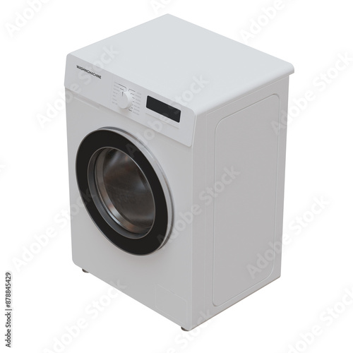 Front Loading Washing Machine 3D Render Illustration