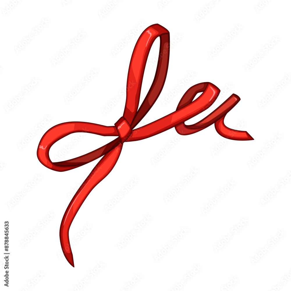 silk red bow ribbon cartoon. wrap valentine, festive knot, box banner silk red bow ribbon sign. isolated symbol vector illustration