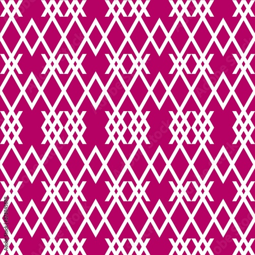 Seamless pattern with geometric shapes in purple and white tones.