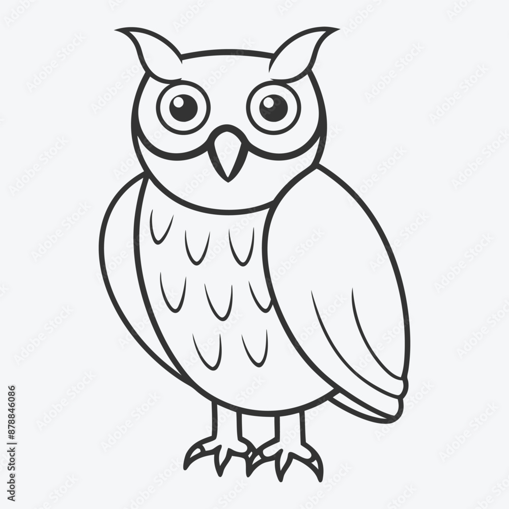 Exquisite Owl Line Art Vector, Perfect for Designers & Illustrators Exquisite Owl Line Art Vector, Perfect for Designers & Illustrators