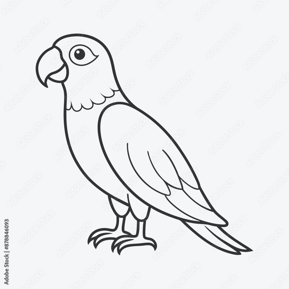 Majestic Parrot Line Art Vector, Captivating Avian Beauty in Minimalist Design Majestic Parrot Line Art Vector, Captivating Avian Beauty in Minimalist Design